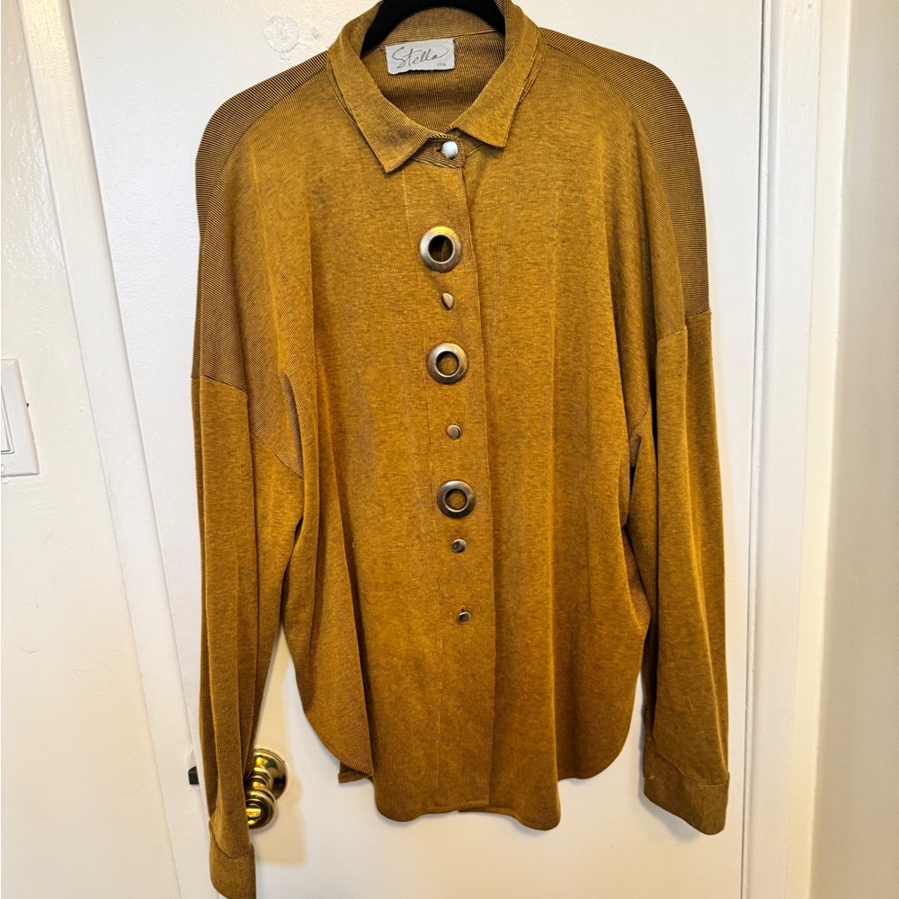 Stella Mustard Yellow Button Down Shirt
